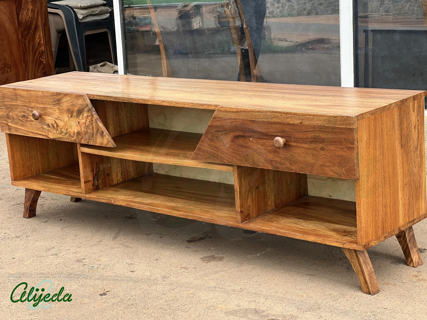Alijeda home furniture handcrafts solid wood TV consoles with durability, function, and the latest trends in mind.