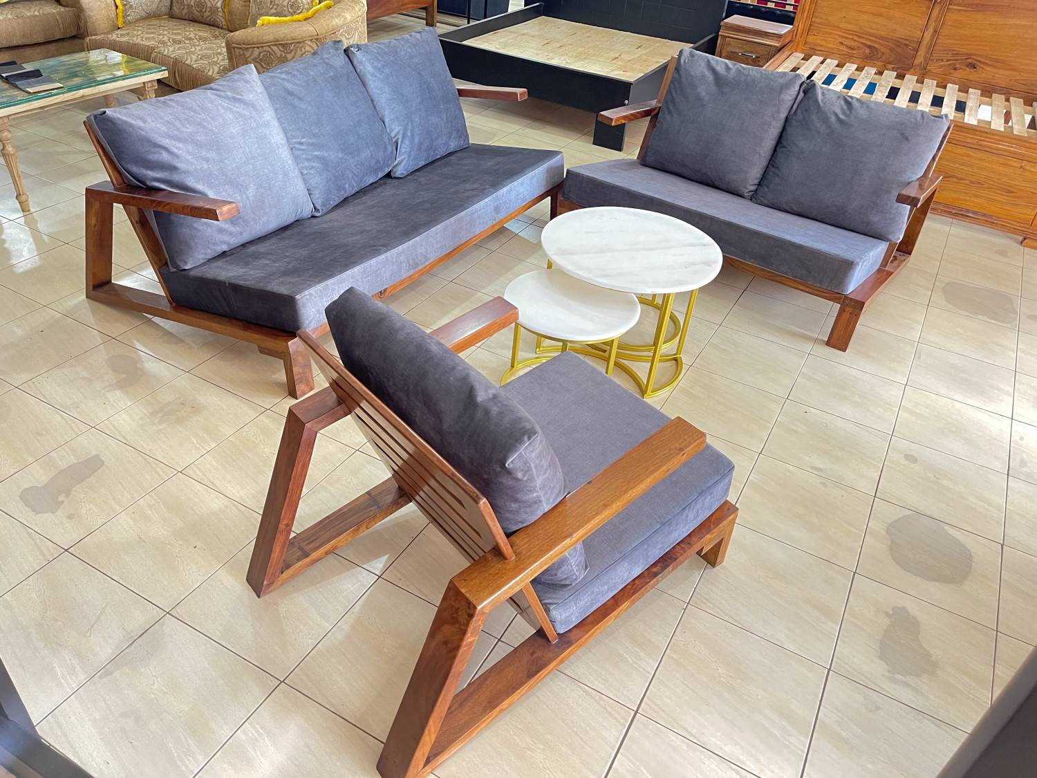 Upholstered Neat Sofa Set Furniture
