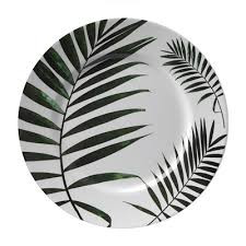 Thomson Pottery palm leaf black