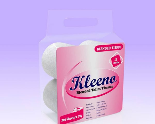Kleeno Toilet Paper, Tissue Paper 4 PCS/ 96 ROLLS ( 4 X 24 )/ BAIL