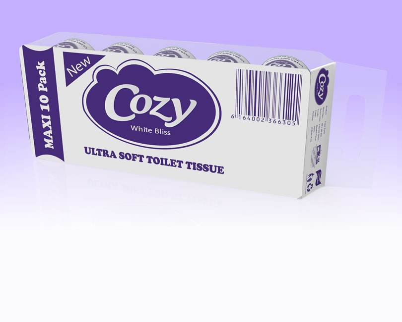 Cozy Toilet Paper, Tissue Paper 300 Sheet 10 PCS/ 100 ROLLS (10 x 10) /BAIL