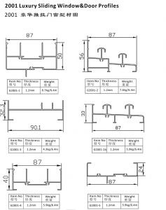 2001 Luxury Sliding Door Profiles