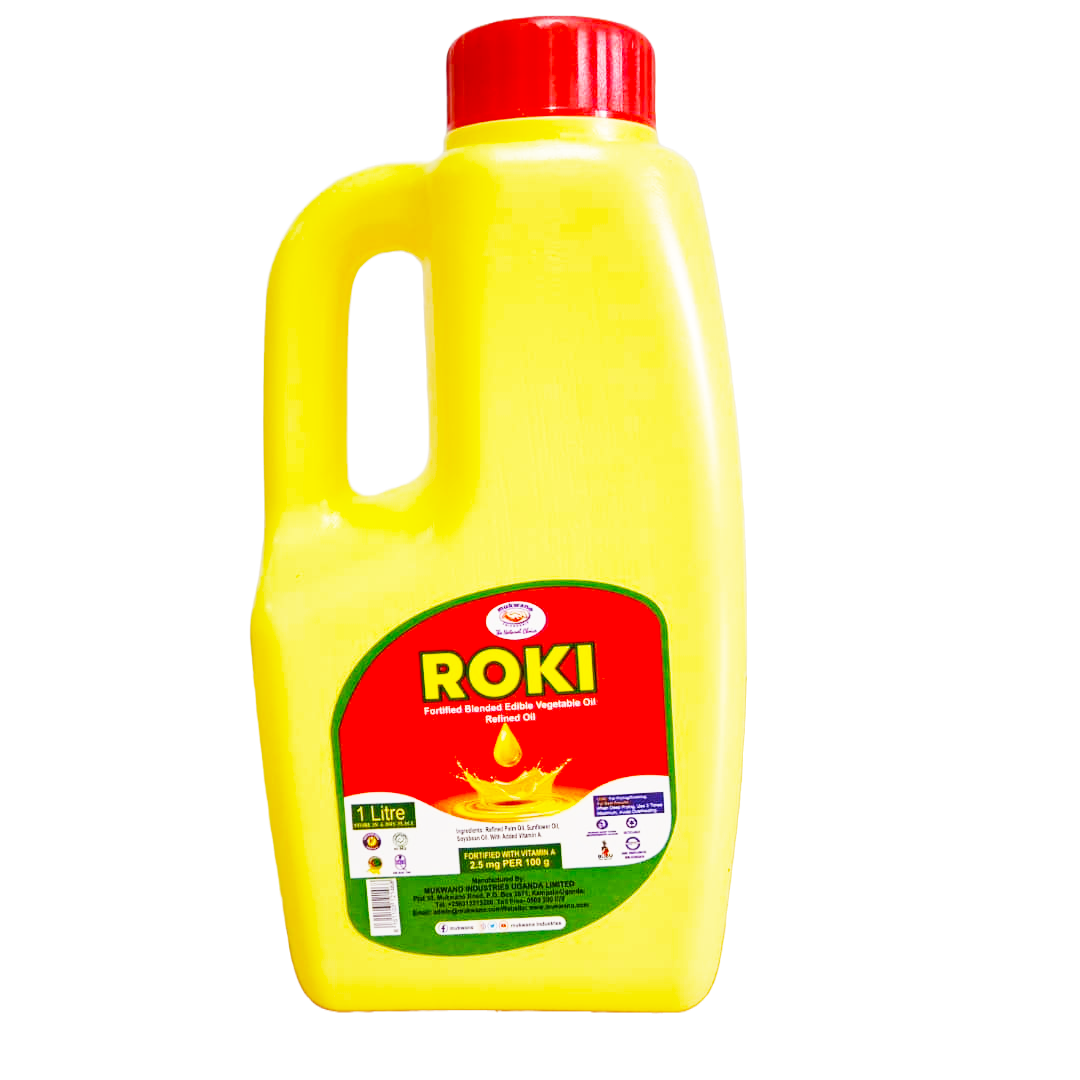 Mukwano ROKI VEGETABLE COOKING OIL Roki Premium Vegetable Cooking Oil- 1 litre